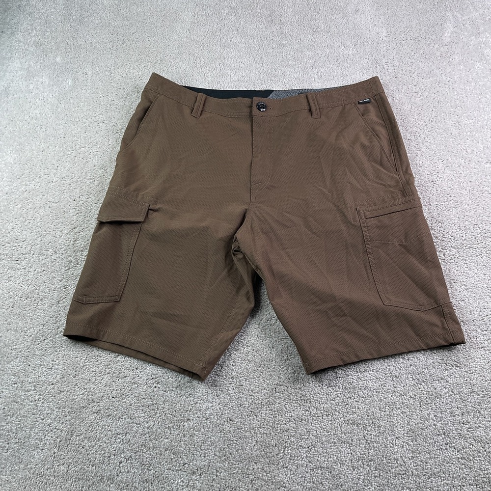 Volcom Shorts Mens 36 Brown Surf N Turf SNT Dry Cargo Hybrid Skater Surfer